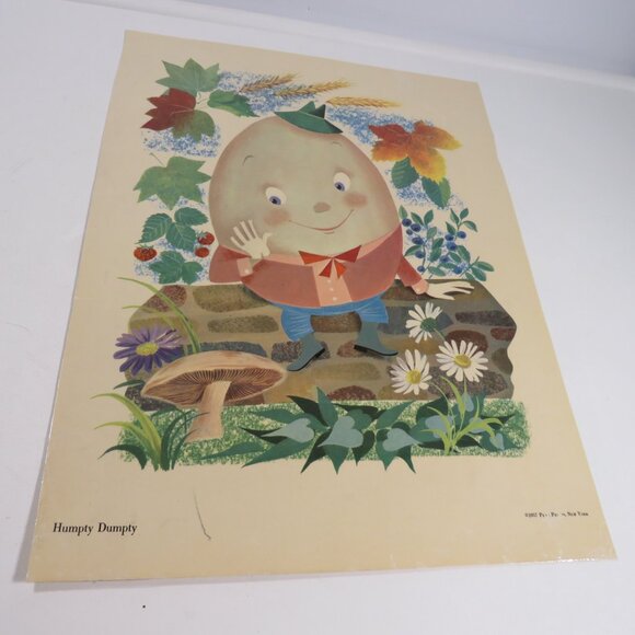 Vintage Nursery Rhyme 1957 pictures (5) LAMINATED 16.5” tall - Picture 6 of 14